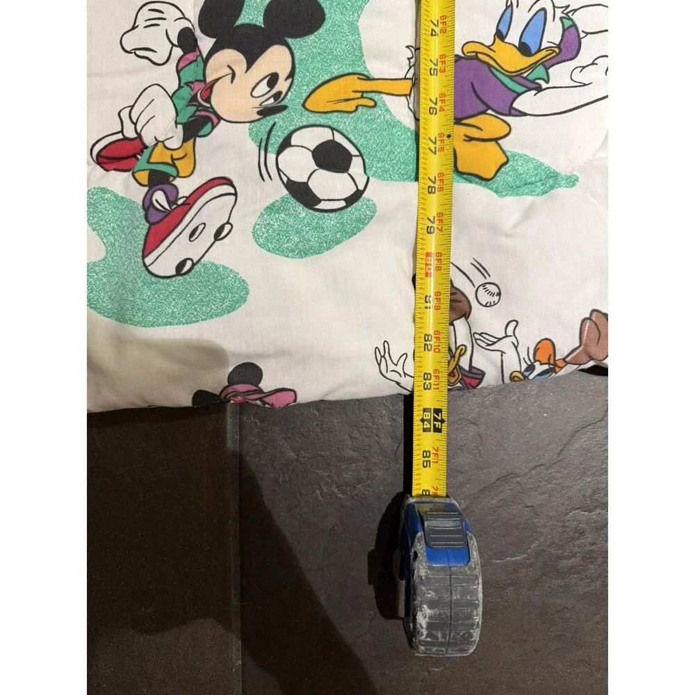 Vintage Disney Mickey & Friends Sports Reversible Twin Comforter Quilt 90s 80s